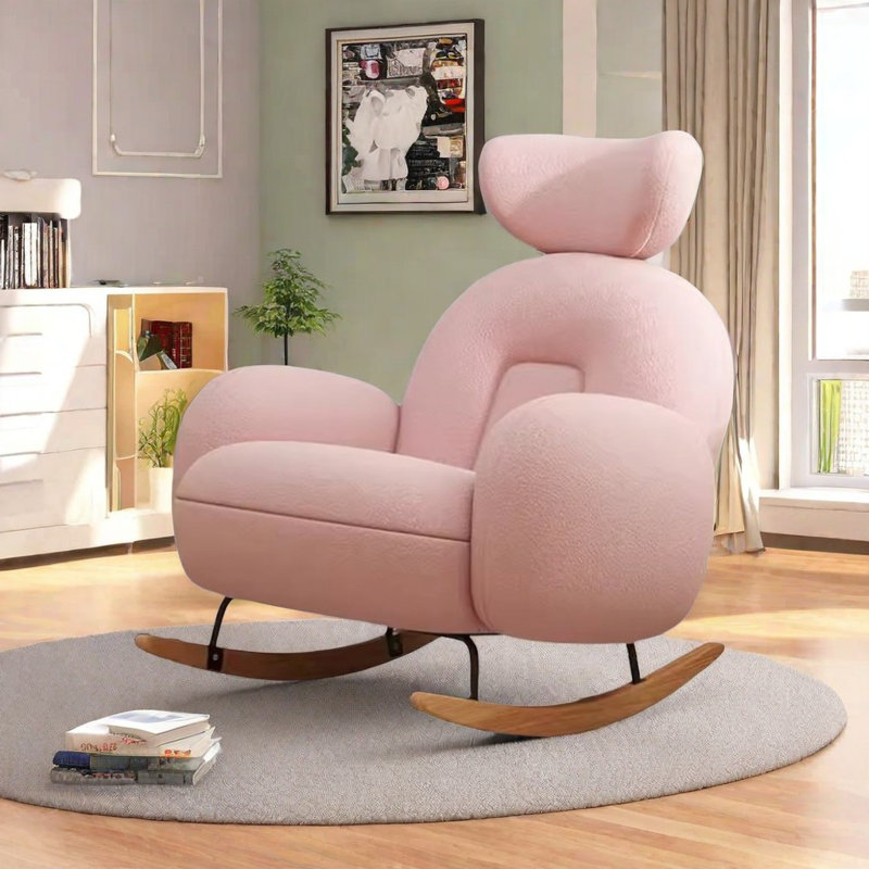 Casual Cute Comfortable Rocking Chair Rocking Chair Pink